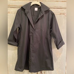 Ann Mashburn Tunic Top 3/4 Sleeve Black Sz S